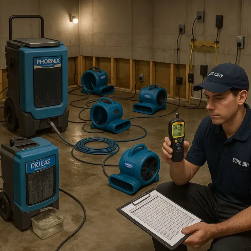 Structural Drying and Dehumidification process in Royal Palm Estates, FL